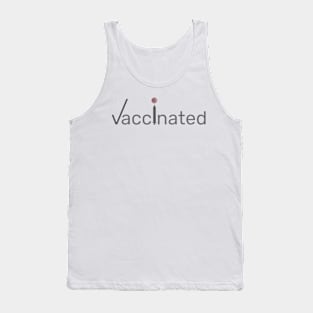 Vaccinated vaccine injector and virus Gray Red Tank Top